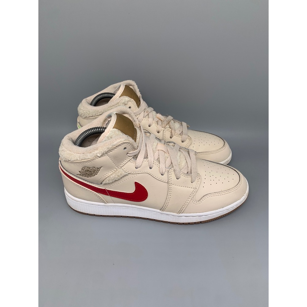 Jordan 1 Mid Utility Fleece Basketball Shoes DO2207-264 Youth Sz 7Y Women's 8.5